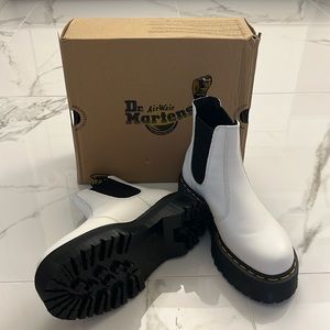 Dr. Martens - White Quad Chelsea Boots